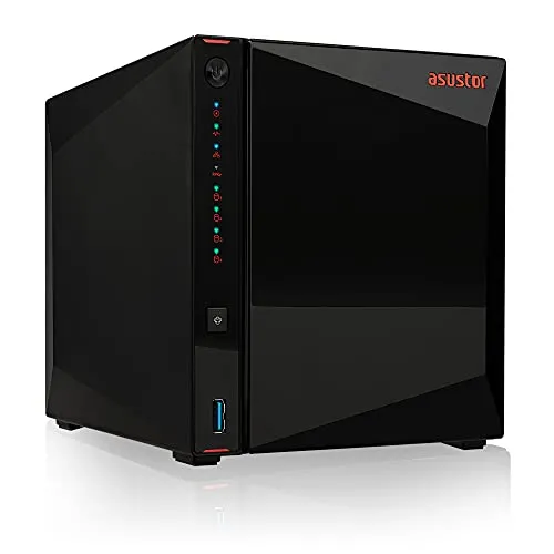 Asustor AS5304T - 4-Bay NAS Gehäuse mit Intel Celeron Quad Core, 30% schneller als Vorgängermodelle, ideal für 4K-Streaming und hohe Datenübertragung