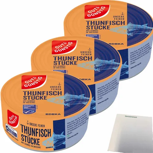 Gut&Günstig Thunfischstücke mit Gemüse in Dressing 3er Pack 3x185g Dose usy