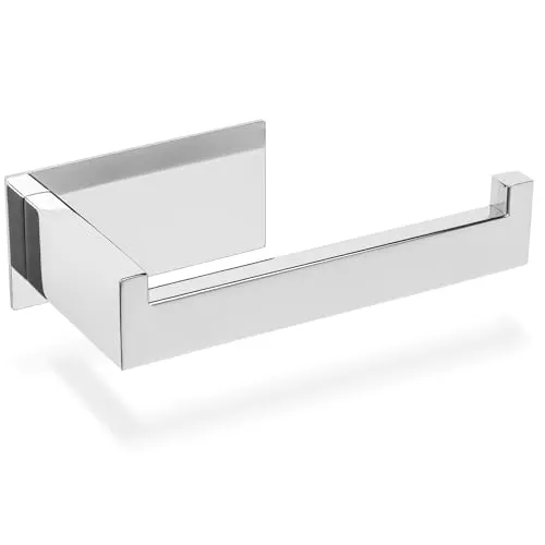 ECENCE Toilettenpapierhalter selbstklebend aus Edelstahl 304 - Toilettenpapierhalter in Chrom, rostfrei und einfach zu montieren ohne Bohren – ideal für stilvolle Badezimmer und praktische Werkstätten.