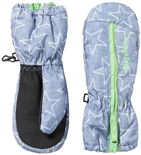 Playshoes Funktionsfäustlinge Blau, Größe 104-116 - Wasserabweisende und winddichte Babyhandschuhe, ideal für kalte Tage. Atmungsaktiv mit reflektierenden Details für mehr Sicherheit.