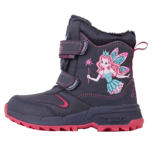 Kappa Winterboots Snowboots, Winterstiefel mit Klettverschluss in Blau (28 EU) - Wanderschuhe für Kinder, knöchelhoch mit Warmfutter und blinkender Technologie, ideal für kalte Wintertage.
