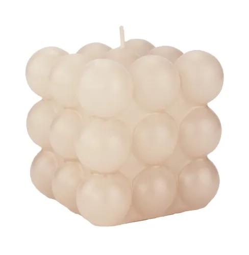 Produktbild INNA-Glas Bubble Kerze MARAVILLA, creme, 8,5x8,5x8,5cm