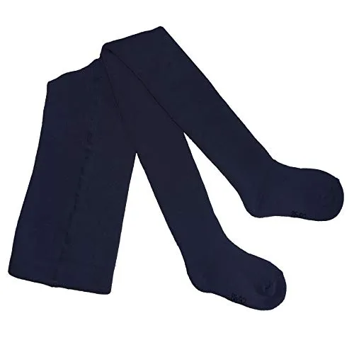 Weri Spezials Baby und Kinder Frotee Strumpfhosen Thermo Strumpfhosen Plüsch - mit verschiedenen Muster-und Farbvariationen. (110-116, Marine Uni)