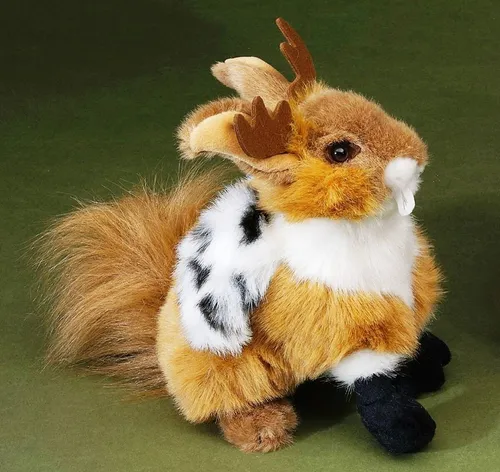 FÖRSTER Stofftier 6664 Wolpertinger klein 22cm - handgefertigt aus kuschelweichem Plüsch, waschbar bis 30 Grad und sicher für Kinder