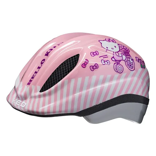 KED Meggy II Hello Kitty Kinderhelm - Rosa - Fahrradhelm für Kinder von 3 bis 8 Jahren, mit QUICKSAFE®-Verstellsystem und Sicherheits-LED für optimale Sichtbarkeit. Buntes Hello Kitty-Design fördert den Spaß am Radfahren.
