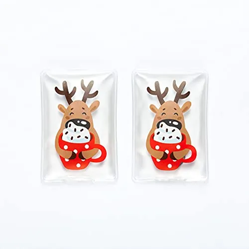 Home-Flair Taschenwärmer Wiederverwendbar (2er Set) – Handwärmer für Kinder & Erwachsene – Knick-Wärmekissen mit Elch Motiv – Ideal für Winter, Outdoor & als Geschenk