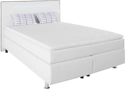 COLLECTION AB Boxspringbett London, inklusive Topper und Kissen, mit LED-Beleuchtung, Boxspringbett erhältlich in 90cmx200cm, 140cmx200cm & 180cmx200cm