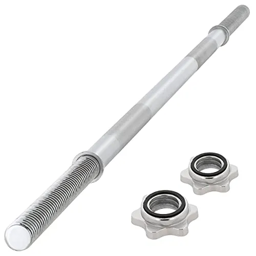 MAXXIVA Hantelstange 160 cm Langhantelstange Krafttraining Zugstange silber verchromt Sternverschluss bis 300 kg Workout Bodybuilding Fitness Gewichtheben