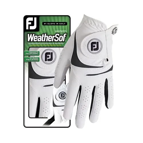 FootJoy WeatherSof Golfhandschuhe für Damen, Weiß, S