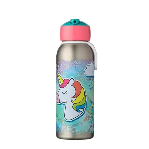THERMOFLASCHE CAMPUS 350 ML UNICORN EINHORN - Thermobehälter für Kinder, hält Getränke warm oder kalt und begeistert mit einem niedlichen Einhorn-Design.