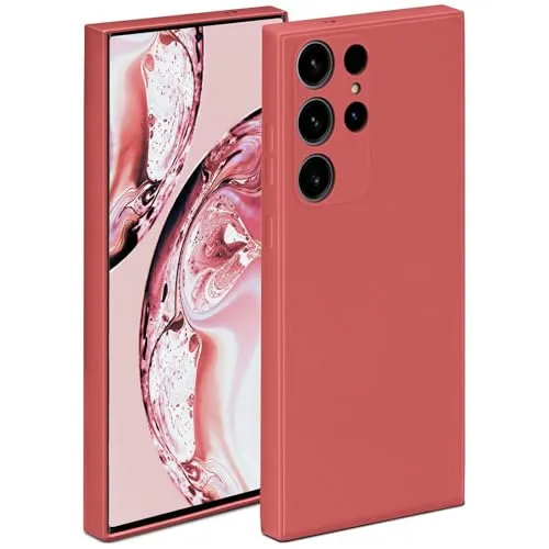 ONEFLOW Soft Case für Samsung Galaxy S24 Ultra Hülle aus Silikon mit Kameraschutz, Silikonhülle mit erhöhtem Schutz fürs Display, Backcover Schutzhülle, weiche Handyhülle, Rot