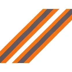 5m Reflektorband Reflexband Reflexstreifen 25mm Gurtband reflektierend Farbwahl, Farbe:neonorange