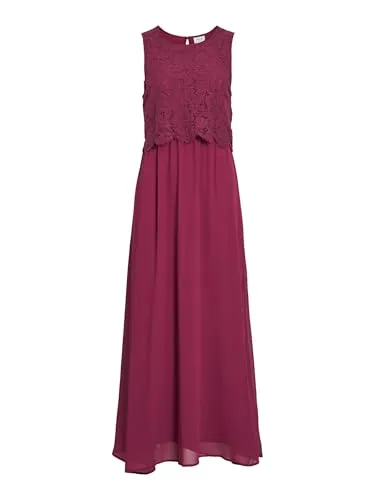 Vila Maxikleid VIMILINA LACE DRESS - NOOS in Rot L/XL (42) - Elegantes Maxikleid mit Spitze, ideal für besondere Anlässe. Pflegeleichtes Material und modischer Schnitt sorgen für einen perfekten Look.