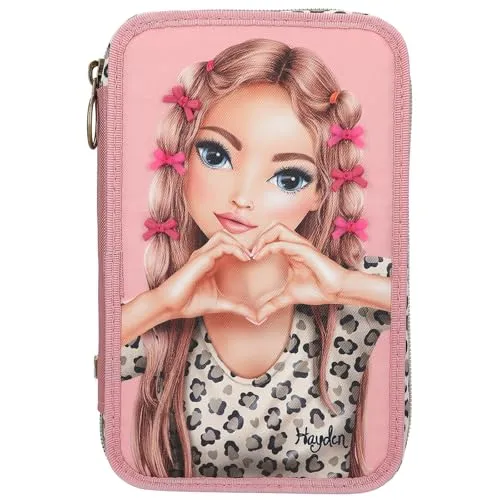 TOPModel 3 Fach Federtasche mit Schleifen LEOHEART - Stylische 3-Fach Federtasche für kreative Köpfe, ideal für Schule und Freizeit, mit hübschen Schleifen-Design.