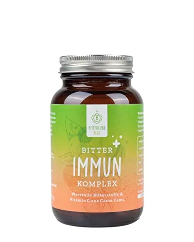 BitterLiebe® Bitter Immun Komplex (1er Set) mit natürlichem Vitamin C aus Camu Camu plus OPC Traubenkernextrakt hochdosiert I 270 vegane Kapseln mit Kurkuma, Ingwer