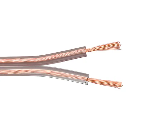 DINIC Lautsprecherkabel transparent CCA, Rolle, Querschnitt 2 x 1,5 mm², 50m