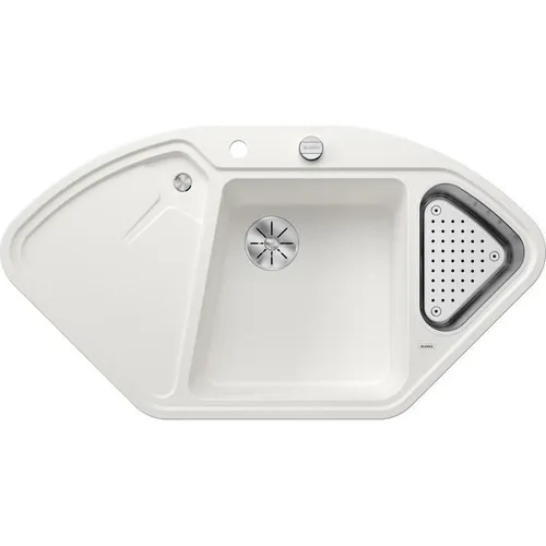 Blanco Blancodelta II Granitspüle mit Ablauffernbedienung in weiß von BLANCO