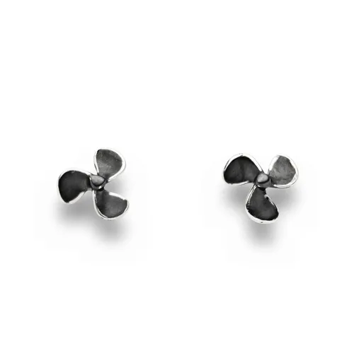 DUR Schmuck Ohrstecker SCHIFFSSCHRAUBE - Matt Dunkel Silber 925/- oxidiert - Ohrringe für Damen, stilvolle Ohrstecker in einzigartigem Schiffsschrauben-Design aus hochwertigem oxidiertem Silber 925/- für einen modernen Look.