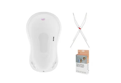 Hylat Baby Babybadewanne Baby Badewanne Set mit Gestell - für Neugeborene und Babys, (3-tlg), Babywanne mit Ständer und Schlauch - TÜV Rheinland zertifiziert