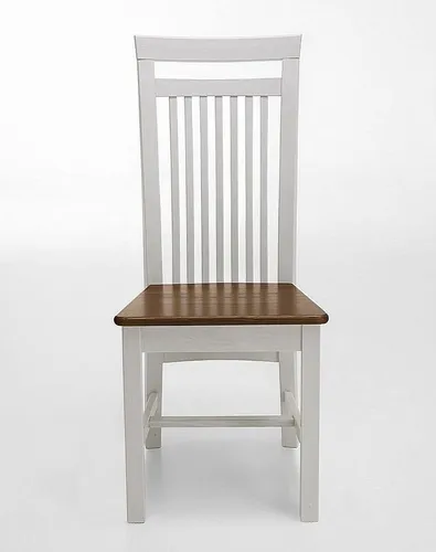 Holzstuhl Kiefer 2farbig weiß honig