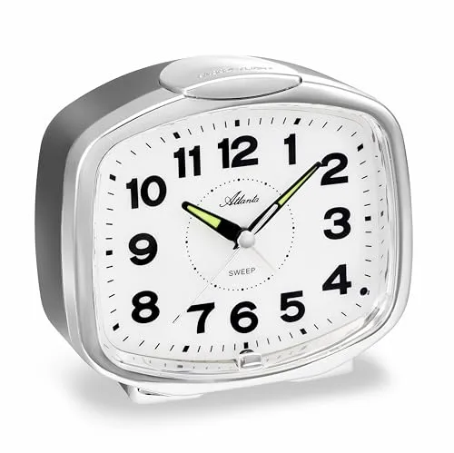 Atlanta Lauter Glockenwecker mit Nachtlicht in silber von Atlanta