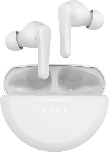 Belkin Soundform Rhythm True Wireless In-Ear - Weiss - Kopfhörer mit Active Noise Cancelling (ANC) und bis zu 8 Stunden kabellosem Hörgenuss, ideal für ungestörten Musikgenuss unterwegs.