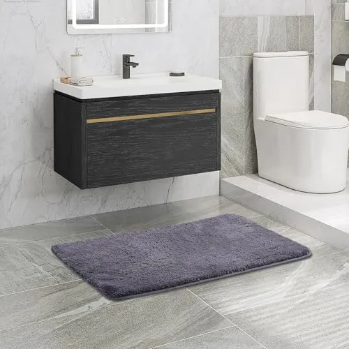 Simurq Rutschfeste Badematte - Waschbar und Hochsaugfähig - Badteppich aus Mikrofaser, fußbodenheizungsgeeignet, schnell trocknend und besonders saugfähig. Ideal für ein komfortables Badezimmer!
