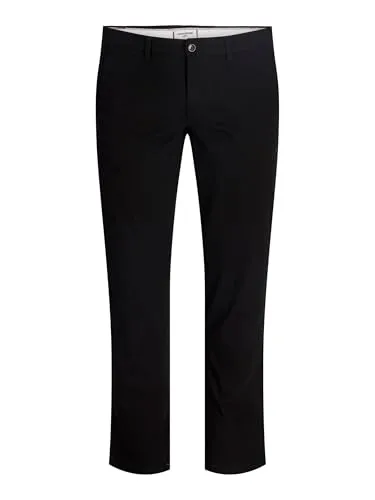 JACK & JONES Herren Jpstmarco Jjdave Lc Noos Pls Chino Hose, Schwarz, 40W / 32L EU - Wanderhose für Herren von JACK & JONES PLUS, bequem und stylisch für Outdoor-Aktivitäten und Alltag.