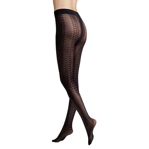 Hudson Damen Strumpfhosen Earthy Reptile gemustert 40 DEN Black 0005 40-42
