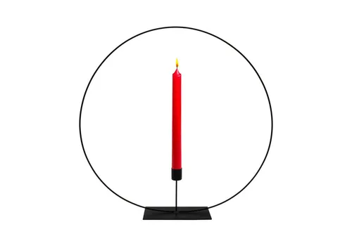 Spetebo Kerzenständer Ring aus Metall schwarz (Stabkerzenhalter, 1 St., 41 cm), ideal zum Beschmücken