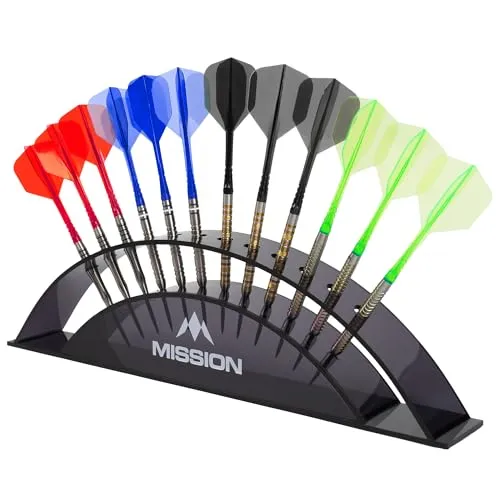 Mission Darts | Darts Station 12 | Hält 12 Darts | Acryl Darts Display Arc | Mehrere Farben erhältlich (Schwarz)
