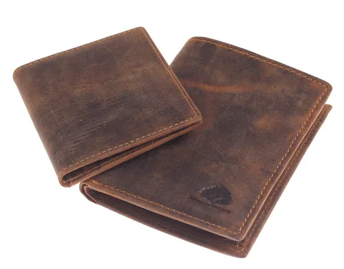 Greenburry Vintage Herren Geldbörse Braun 9,5x12,5x3cm - Leder im Vintage-Stil, 7 Kartenfächer und herausnehmbares Ausweisetui für maximale Vielseitigkeit