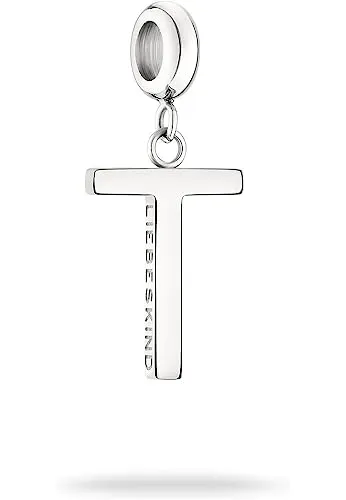 Liebeskind Berlin Charm LJ-1269-P-18 'T' Silber - Charm & Bead Trägerelemente für Damen, aus hochwertigem poliertem Edelstahl, ideal für individuelle Schmuckkombinationen und perfekte Geschenke für jeden Anlass.