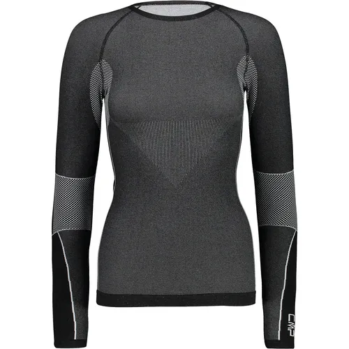 CMP Nahtloses Damen-Sweatshirt Schwarz 36/38 - Sportliches Damen-Sweatshirt mit CMP Dry Function-Technologie für optimale Feuchtigkeitsregulierung und höchsten Tragekomfort bei sportlicher Aktivität.