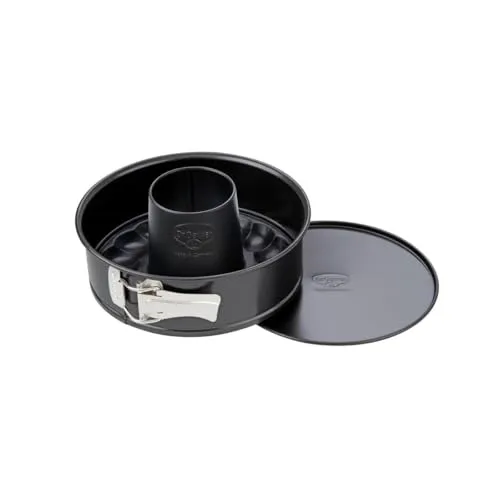 Dr. Oetker Springform Classic, Ø20cm mit Flach- und Rohrboden - Backbleche mit hervorragenden Antihaft-Eigenschaften und ausgezeichneter Wärmeleitung, hitzebeständig bis +230°C, ideal für perfekte Backergebnisse.