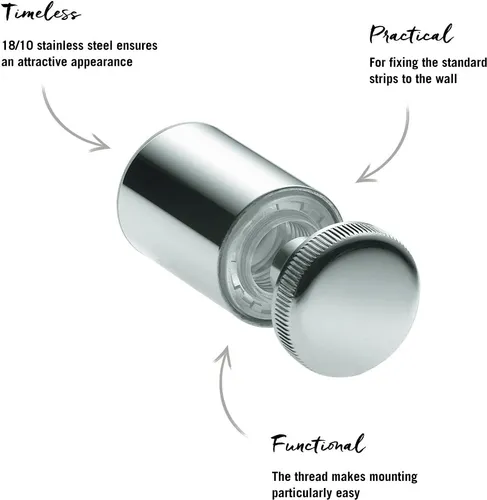 Rösle Wandbefestigung glatt Edelstahl Durchm. 2,2 cm 190540