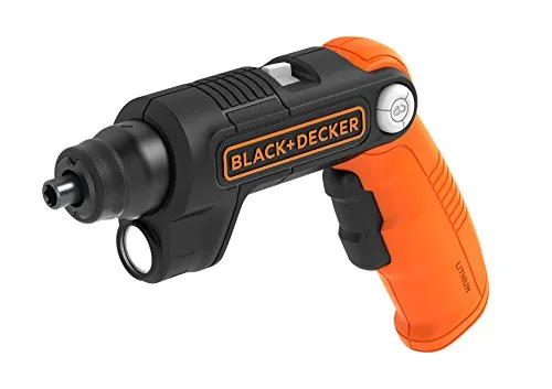 Black+Decker Pivot Akku-Schrauber BDCSFL20C - Akkuschrauber mit 3-Positionen-Handgriff, ideal für enge Räume. Integrierte Taschenlampe für bessere Sicht und modularer Aufbau für vielseitige Anwendungen.