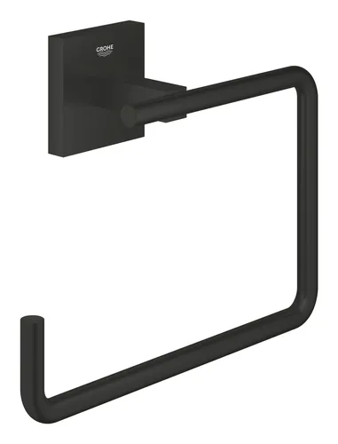 GROHE Start Cube Handtuchhalter, Quickfix, mattschwarz - Handtuchhalter für ein modernes Bad, schnell und einfach anzubringen dank Quickfix-System, ideal für stilbewusste Nutzer.