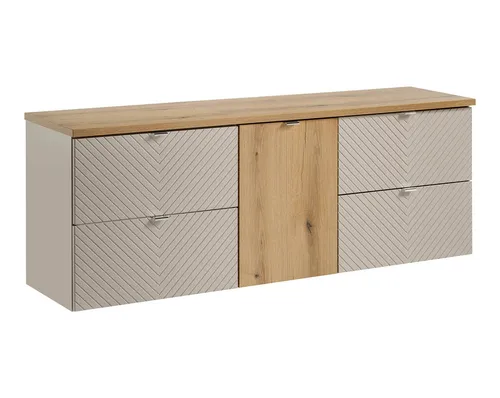 Sideboard FAVIER 100 x 76cm – Modernes Design mit 2 Schubladen und 1 Tür - Kommode für Esszimmer und Wohnzimmer, aus hochwertigem Holzwerkstoff mit Anti-Fingerprint Technologie für pflegeleichte Nutzung.