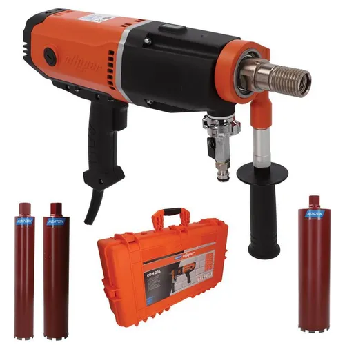 Norton Clipper 3-Gang Kernbohrmotor Handkernbohrgerät CDM 204 mit 3 Bohrkronen