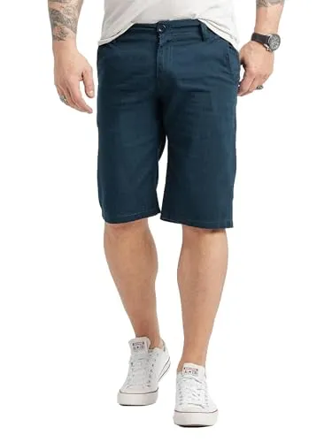 Rock Creek Herren Shorts Leinenshorts Chino Bermuda Sommer Shorts Regular Fit Leinen Kurze Hose Stoff Shorts Sommerhose RC-2370 Dunkelblau W44
