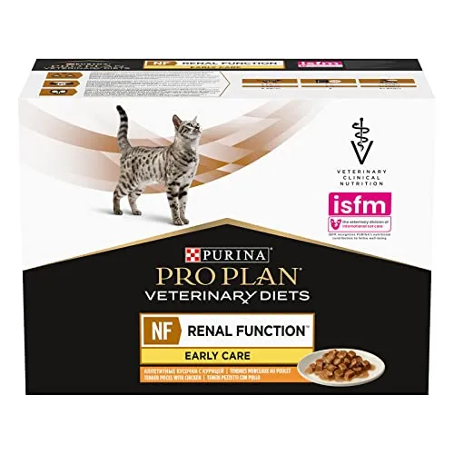 PURINA PRO PLAN Veterinary Diets NF Renal Function Early Care Huhn | 10x85g | Diätalleinfuttermittel für ausgewachsene Katzen im Frischebeutel | Zur Unterstützung der Nierenfunktion