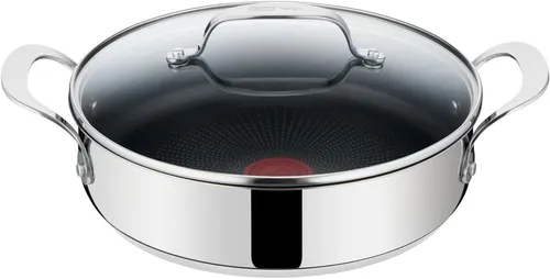 Tefal Jamie Oliver Servierpfanne 25cm mit Deckel - Pfanne aus Edelstahl, ideal für Induktion, antihaftbeschichtet und backofenfest – perfekt für vielseitiges Kochen und Braten!