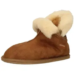 SHEPHERD Hausschuhe aus Leder für Damen, Gr. 36, braun (cognac) - Bequeme Hausschuhe aus Leder mit 100% Schaffell-Innenausstattung für höchsten Komfort, ideal für entspannte Stunden zu Hause.