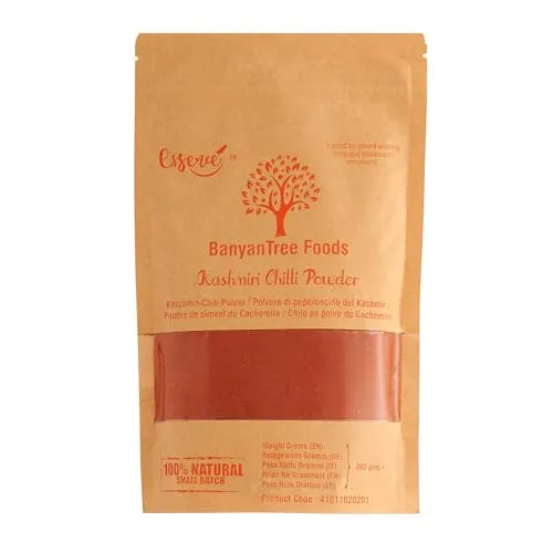 BanyanTree Foods Kashmiri Red Chilli Pulver 200g ~ All Natural