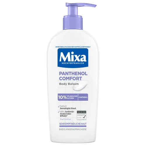 Mixa Bodylotion Panthenol Comfort Body Balsam, für empfindliche Haut und bei Neurodermitis, 250ml