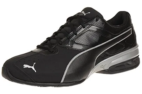 PUMA Herren Tazon 6 FM Low-Top Trainer, Puma Black-Puma Silver, 44 EU - Laufschuhe mit optimaler Passform dank Mittelfußverstärkung und hervorragender Dämpfung durch EVA-Fersenstütze für maximalen Komfort beim Laufen.