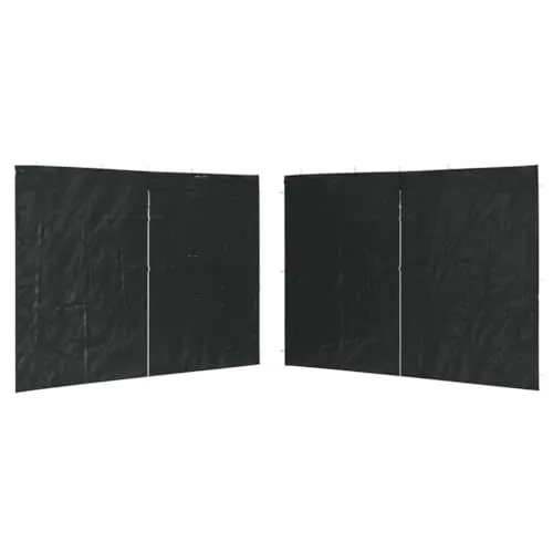 vidaXL 2X Seitenteil mit Reißverschluss PE Anthrazit - Zubehör für Pavillons: 2 wetterfeste Seitenwände mit Reißverschluss, ideal für ganzjährigen Einsatz im Freien, einfach zu montieren und stabil zu fixieren.