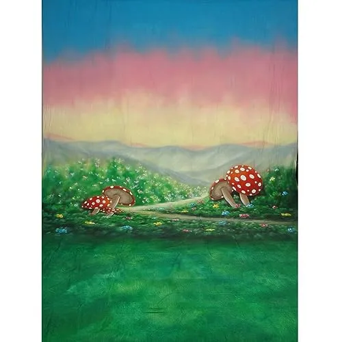 Walimex Pro Motiv-Stoffhintergrund Alice 3x6 m - Hintergründe für Fotostudios, 2 in 1 mit marmorierter und motivierter Seite, ideal für kreative Fotografie, 100% Baumwolle, ohne Mittelnaht für perfekte Aufnahmen.