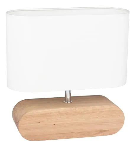 SPOT Light Tischleuchte LISENTA, Elegante 1-flammige Nachttischlampe - Nachttischleuchten aus Massivholz, 51 cm hoch, setzt stilvolle Lichtakzente und ist ideal für gemütliche Schlafzimmer.